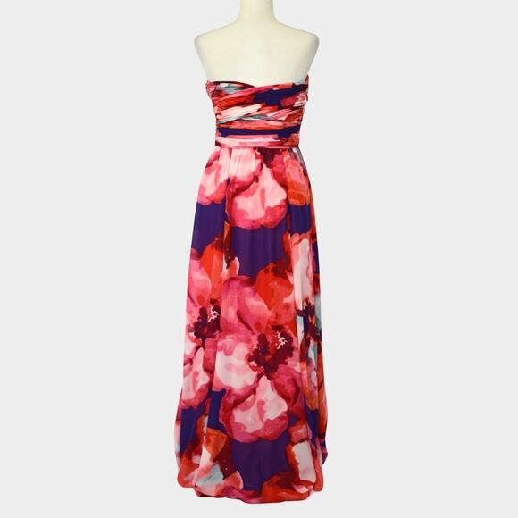 RALPH LAUREN Women's Strapless Floral Maxi Cocktail Dress Size 6 - Picture 3 of 9